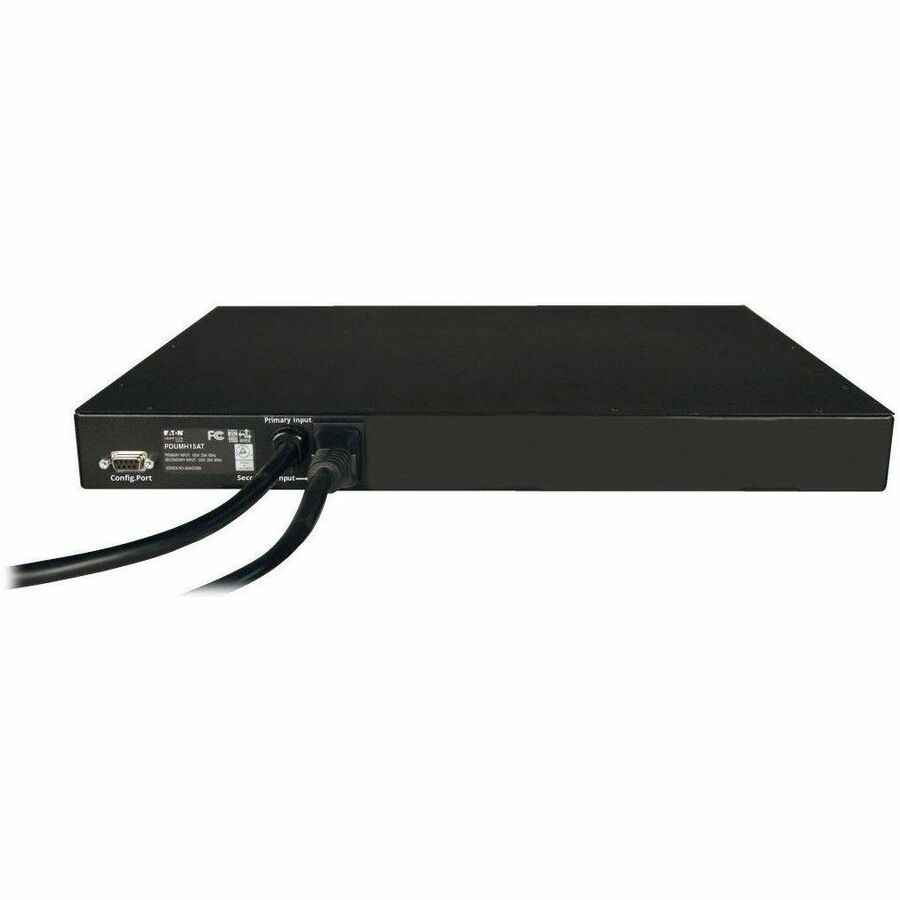 Eaton Tripp Lite Series 1.4kW Single-Phase Local Metered Automatic Transfer Switch PDU, 2 120V 5-15P 15A Inputs, 8 5-15R Outputs, 1U, TAA — PDUMH15AT