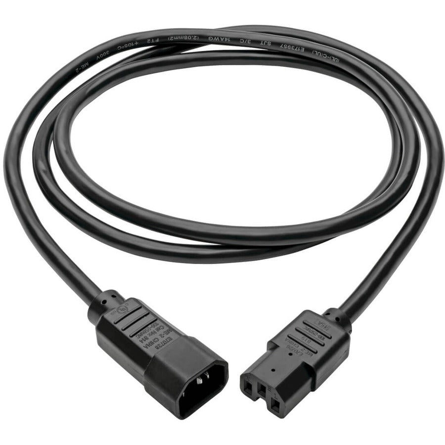 Eaton Tripp Lite Series Power Cord C14 to C15 - Heavy-Duty, 15A, 250V, 14 AWG, 6 ft. (1.83 m), Black — P018-006