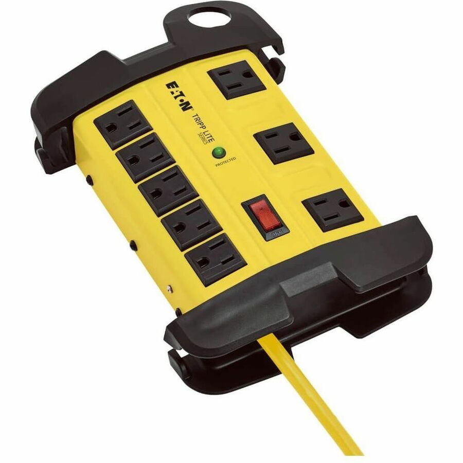 Eaton Tripp Lite Series Protect It! 8-Outlet Industrial Safety Surge Protector, 12 ft. Cord, 1500 Joules, Cord Wrap, Hang Holes — TLM812SA