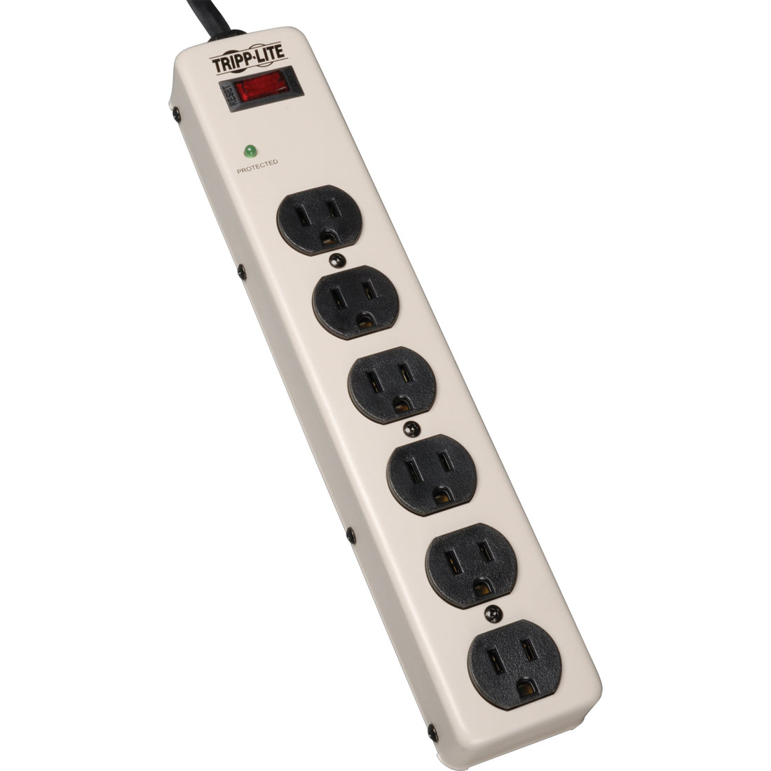 Eaton Tripp Lite Series 6-Outlet Commercial-Grade Surge Protector, 6 ft. (1.83 m) Cord, 900 Joules, 12.5-in. length — PM6SN1