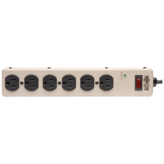 Eaton Tripp Lite Series 6-Outlet Commercial-Grade Surge Protector, 6 ft. (1.83 m) Cord, 900 Joules, 12.5-in. length — PM6SN1