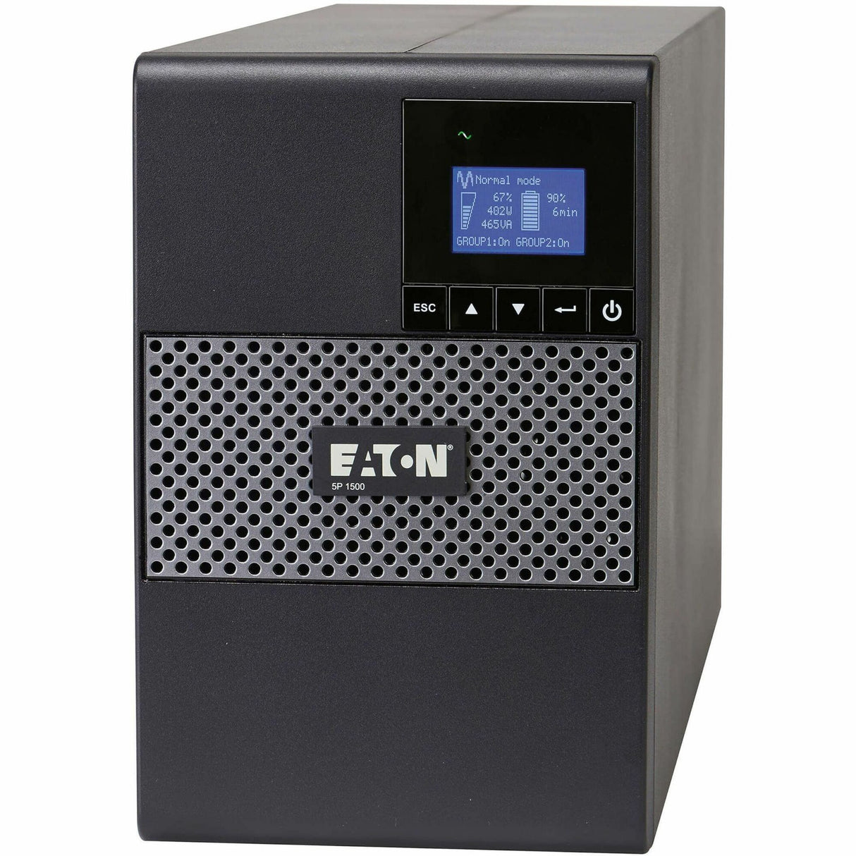 Eaton 5P 1440VA 1100W 120V Line-Interactive UPS, 5-15P, 8x 5-15R Outlets, True Sine Wave, Cybersecure Network Card Option, Tower — 5P1500