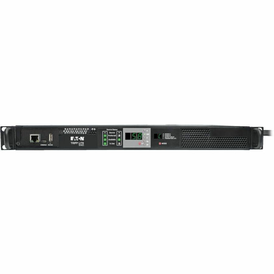 Eaton Tripp Lite Series 5.8kW Single-Phase Monitored Automatic Transfer Switch PDU, 2 200-240V 30A L6-30P Inputs, 1 L6-30R Outlet, 1U — PDUMNH30HVAT