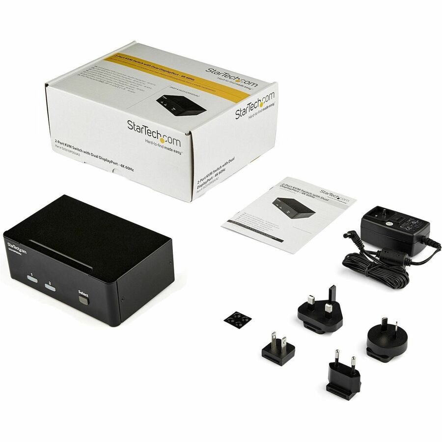 StarTech.com 2 Port DisplayPort Dual-Monitor KVM Switch - DisplayPort KVM - 4K 60 Hz — SV231DPDDUA2
