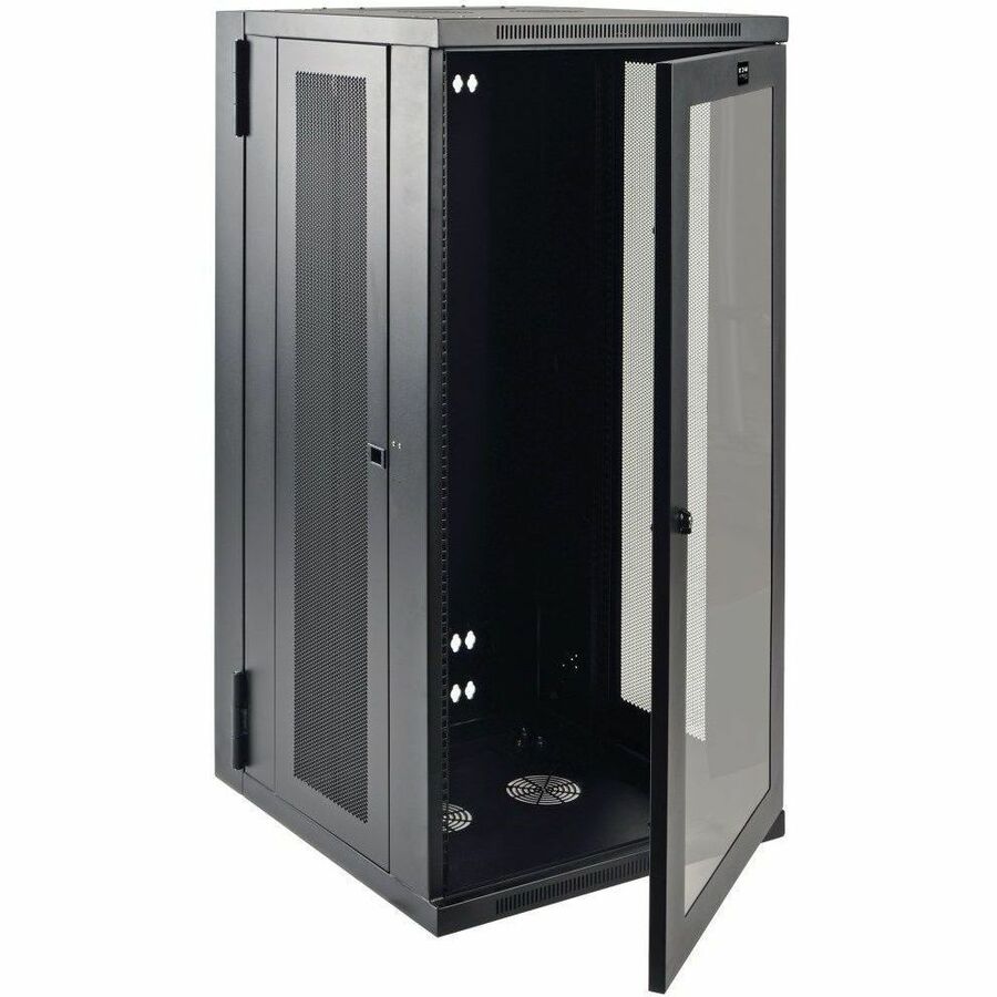 Eaton Tripp Lite Series SmartRack 26U Low-Profile Switch-Depth Wall-Mount Half-Height Rack Enclosure, Clear Acrylic Window, Hinged Back — SRW26USG