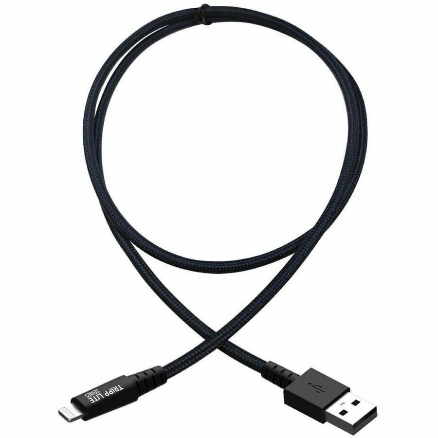 Eaton Tripp Lite Series Heavy-Duty USB-A to Lightning Sync/Charge Cable, UHMWPE and Aramid Fibers, MFi Certified - 6 ft. (1.83 m) — M100-006-GY-MAX