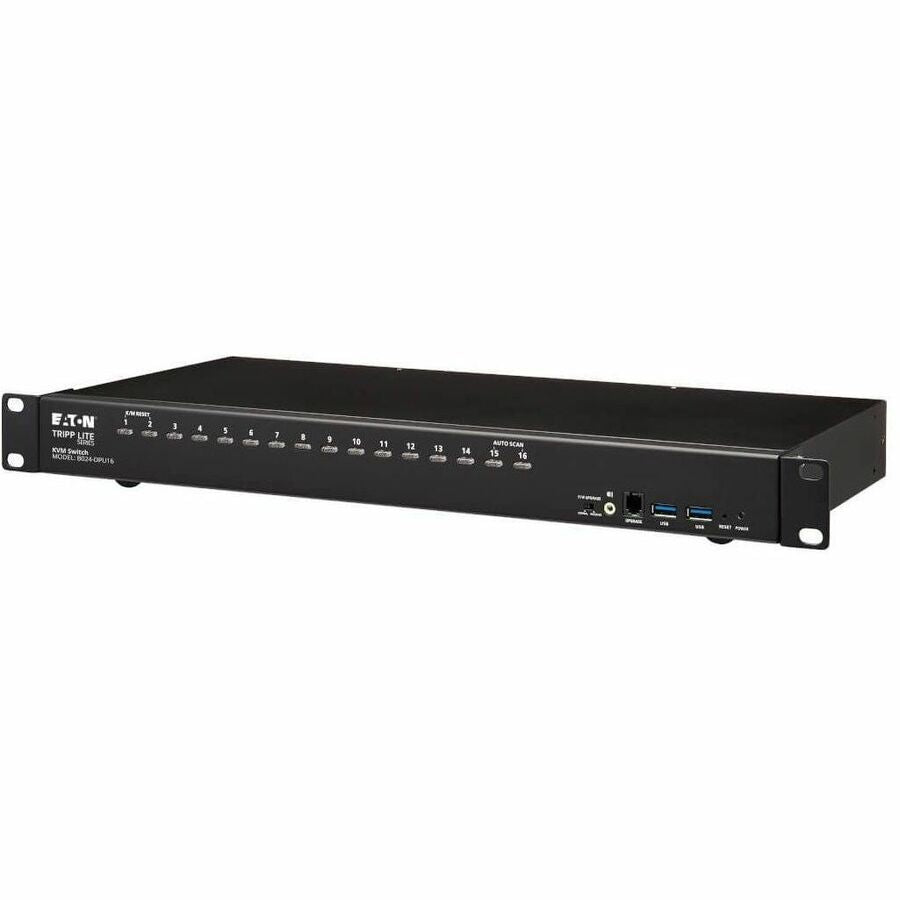 Eaton Tripp Lite Series 16-Port DisplayPort/USB KVM Switch with Audio/Video and USB Peripheral Sharing, 4K 60 Hz, 1U Rack-Mount, TAA — B024-DPU16