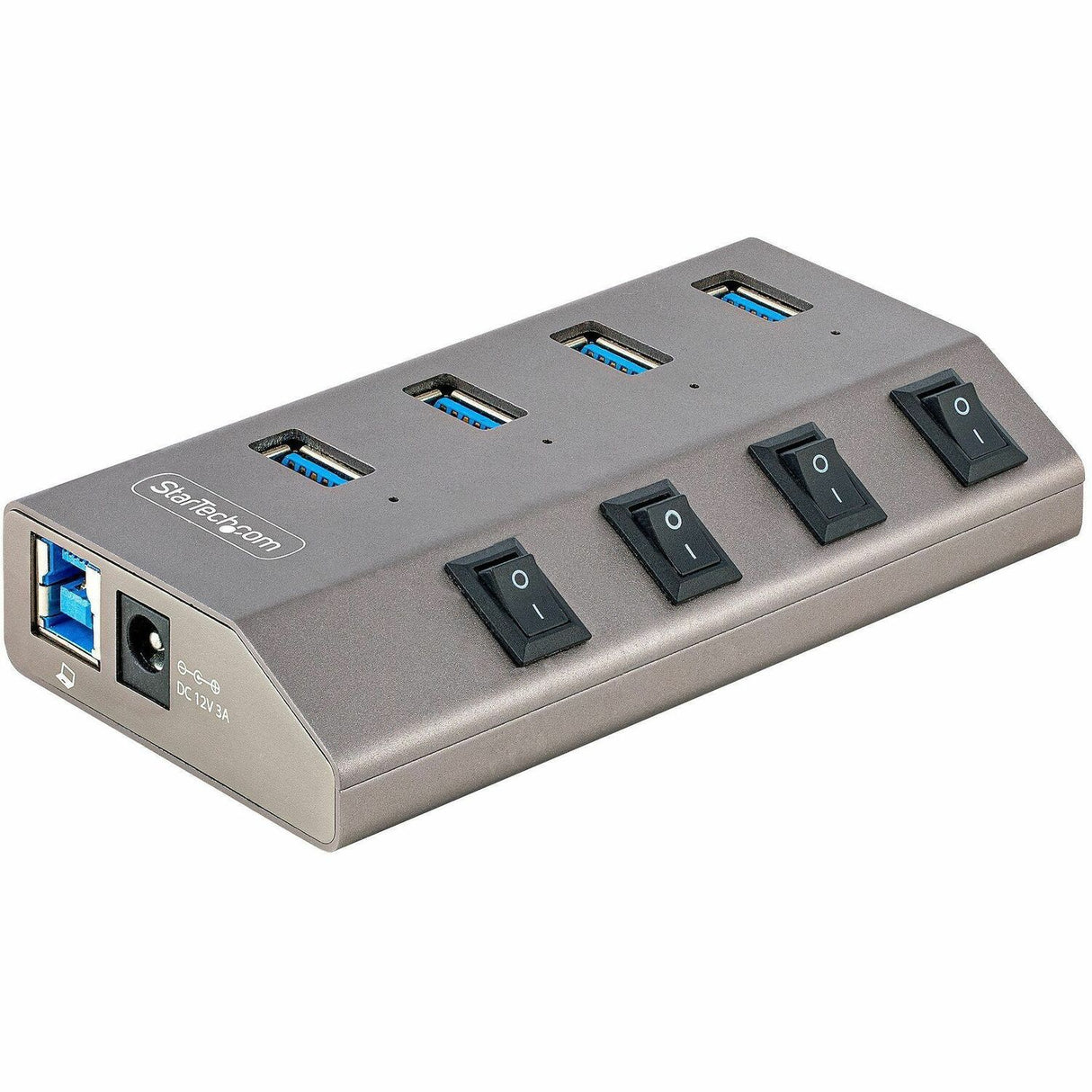 StarTech.com 4-Port Self-Powered USB-C Hub with Individual On/Off Switch, Desktop/Laptop USB-C to USB-A Hub, USB Type C Hub w/Power Supply — 5G4AIBS-USB-HUB-NA