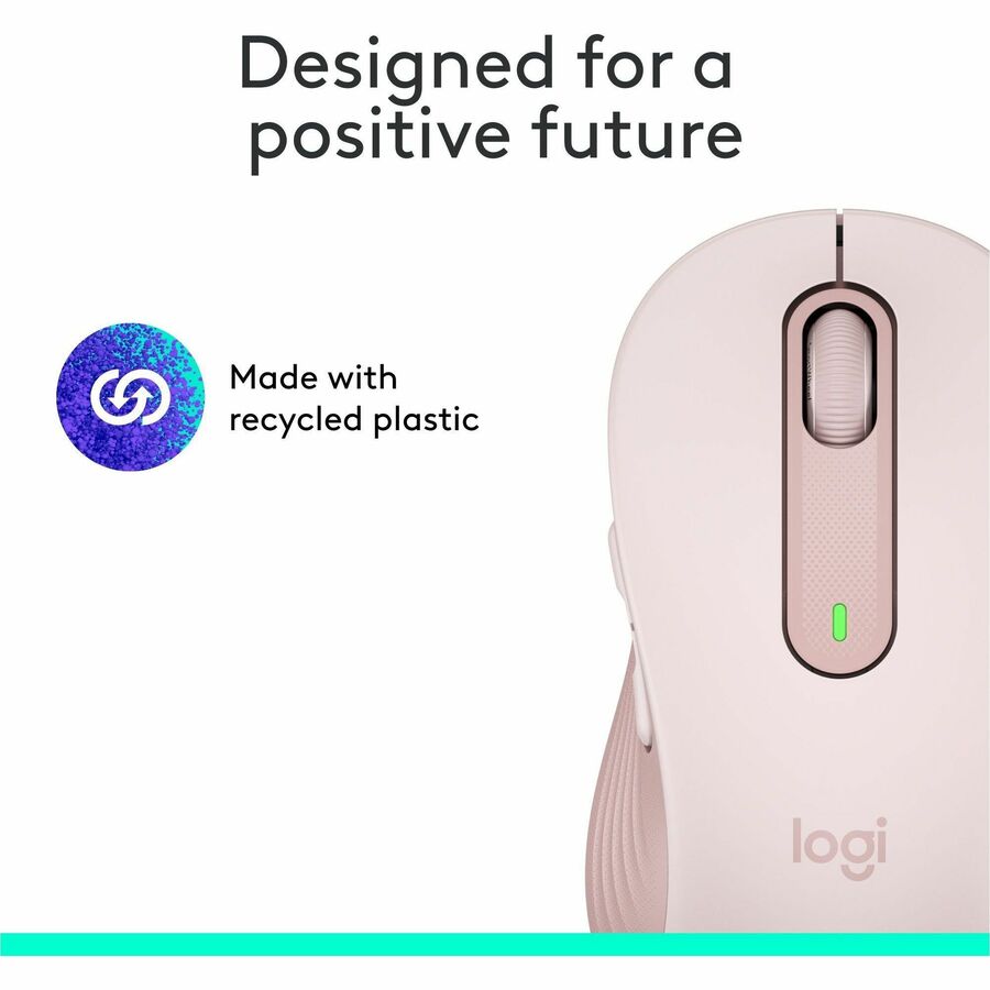 Logitech Signature M650 Wireless Mouse - For Small to Medium Sized Hands, 2-Year Battery, Silent Clicks, Rose — 910-006251