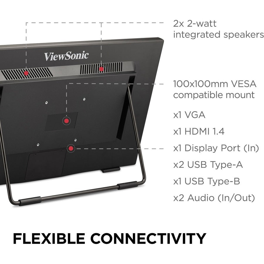 ViewSonic TD2465 24 Inch 1080p Touch Screen Monitor with Advanced Ergonomics, HDMI and USB Inputs — TD2465