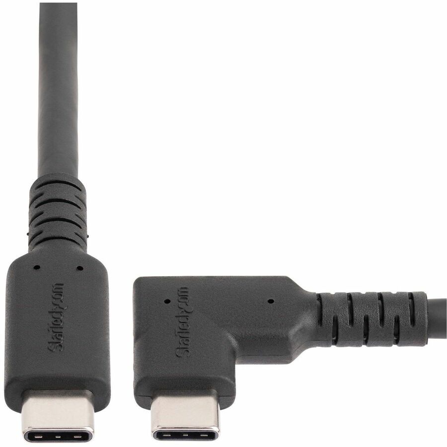 StarTech.com 3ft (1m) Rugged Right Angle USB-C Cable, USB 10 Gbps, USB C to C Data Transfer Cable, 100W PD, 4K 60Hz, 90 Degree USB-C Cable — RUSB31CC1MBR