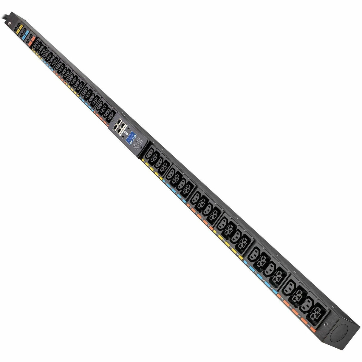 Eaton 3-Phase Managed Rack PDU G4, 240/415V, 48 Outlets, 24A/32A, 17.3kW, 532P6W Input, 10 ft. Cord, 0U Vertical, TAA — EVMAG332C