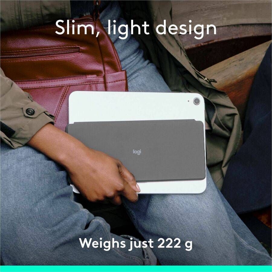 Logitech Keys-To-Go 2 Portable Wireless iPad Keyboard With Built-in Cover, Slim and Compact Wireless Keyboard for iPad, iPhone, Mac, and Apple TV, Easily Switch Between Devices (Graphite) — 920-012866