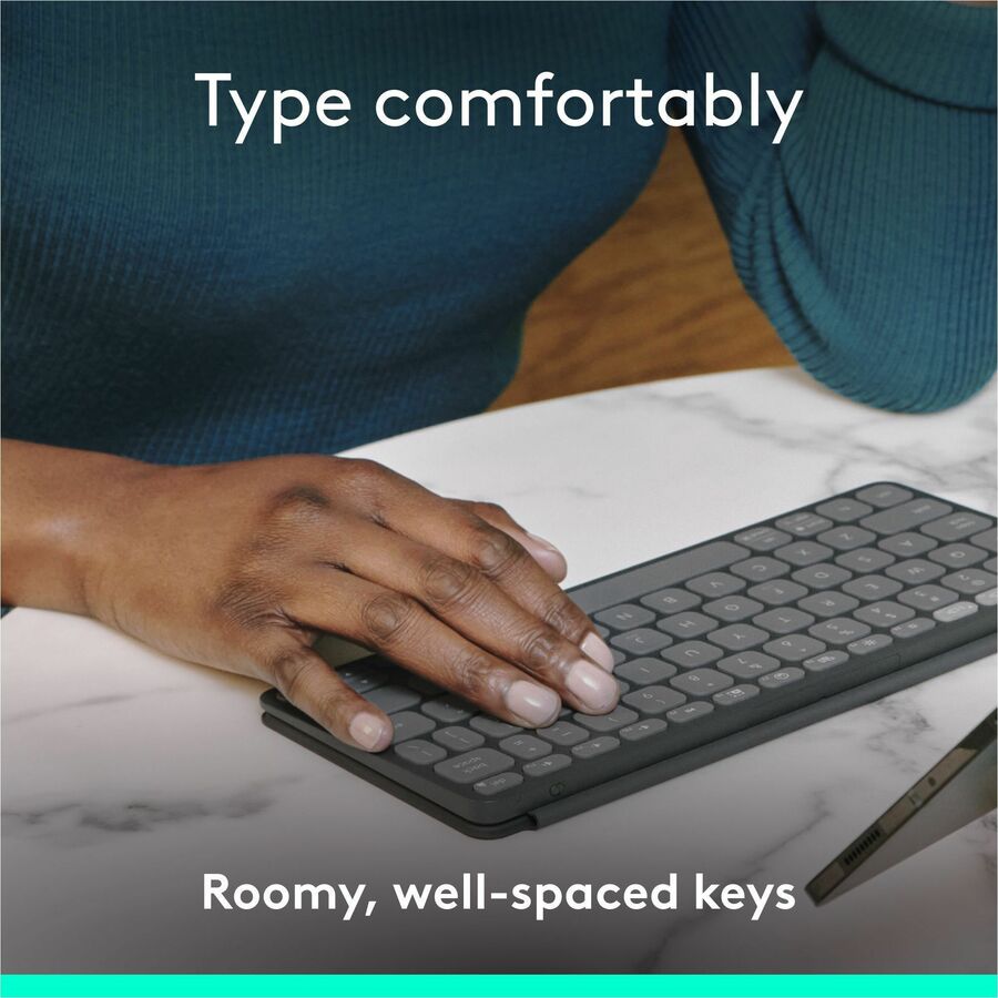 Logitech Keys-To-Go 2 Portable Wireless iPad Keyboard With Built-in Cover, Slim and Compact Wireless Keyboard for iPad, iPhone, Mac, and Apple TV, Easily Switch Between Devices (Graphite) — 920-012866