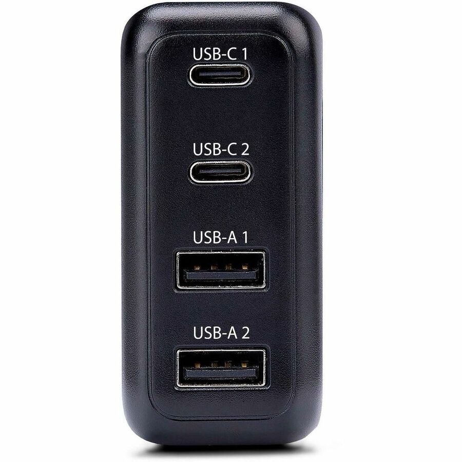 StarTech.com 100W USB-C Wall Charger, 2x USB-C, 2x USB-A, Fast Charging Portable GaN Power Adapter, PD 3.0, 6ft/1.8m USB-C to USB-C Cable — 2210GCN-WALL-CHARGER