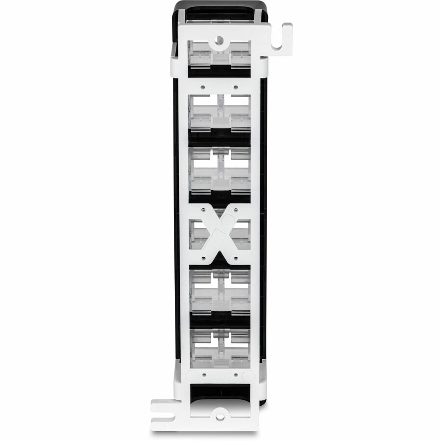 TRENDnet 12-Port Blank Angled Wall Mount Keystone Patch Panel, TC-KP12V, Use with TRENDnet Keystone Jacks (Sold Separately), Snap-in Style, Quick and Easy Access, 89D Wall Mount Bracket Included — TC-KP12V
