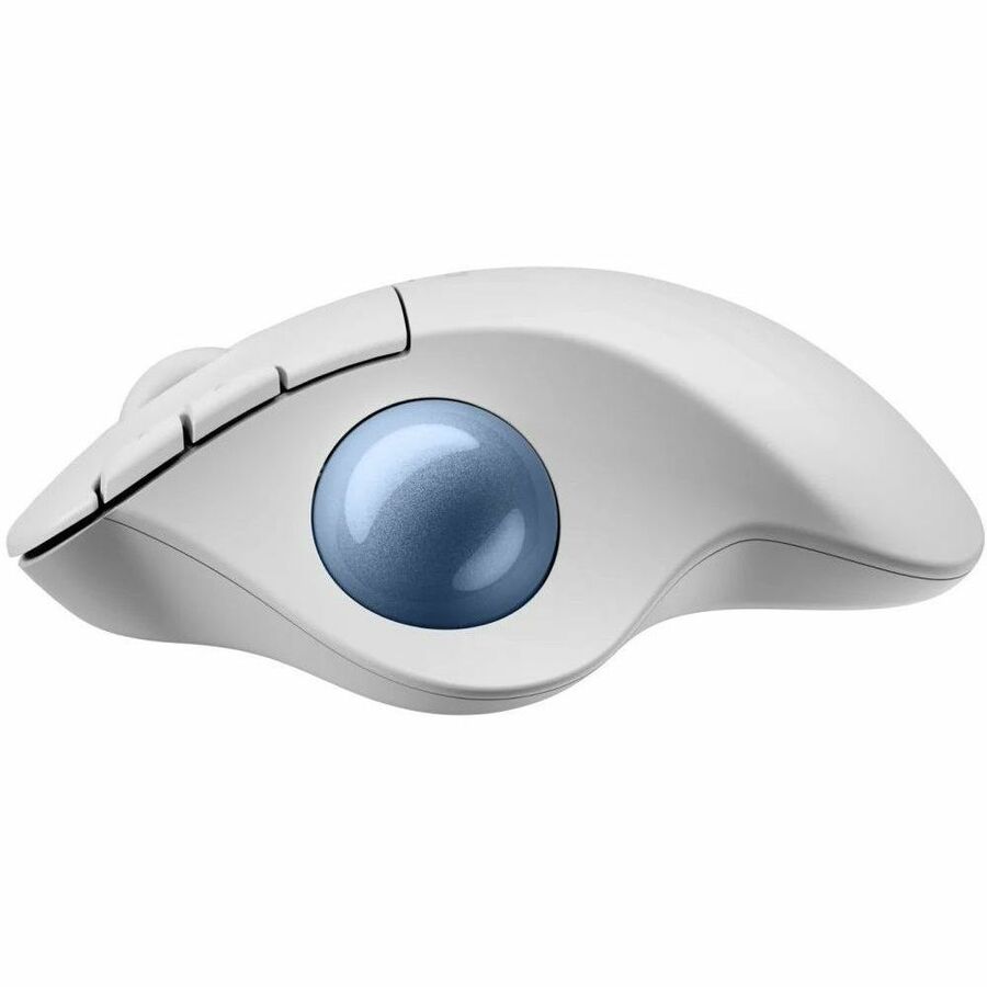Logitech ERGO M575S Wireless Trackball Mouse, Wireless Ergonomic Mouse With Bluetooth and Encrypted Dongle, Comfortable Thumb Control, Precise and Smooth Tracking, for PC/Mac (Off-white+Blue Ball) — 910-007028