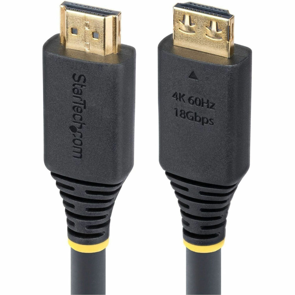 StarTech.com 20ft (6m) Active High Speed HDMI Cable with Gripping Connectors, 4K 60Hz/1440p 144Hz 18Gbps, UHD HDMI 2.0 Cord, TPE Jacket — HDMI2-CABLE-GRIP-20F