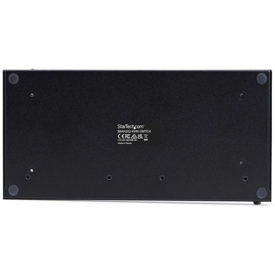 StarTech.com 8-Port HDMI KVM Switch with 1U Rack Mount Kit, 4K 60Hz HDMI 2.0, Push-Button & Hotkey Switching, TAA Compliant — R8AH202-KVM-SWITCH