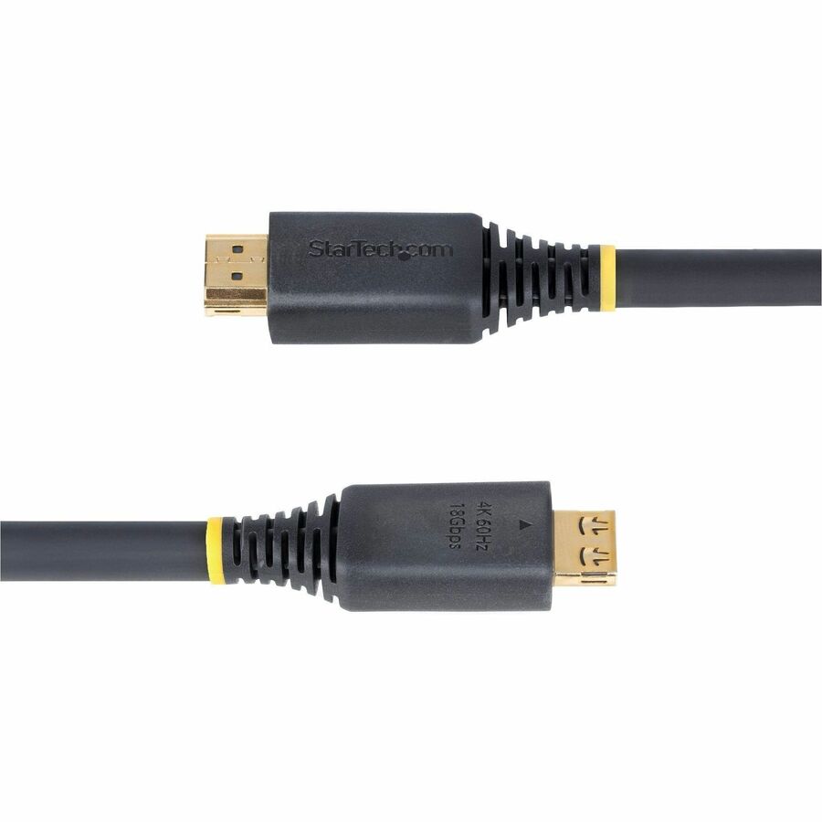 StarTech.com 20ft (6m) Active High Speed HDMI Cable with Gripping Connectors, 4K 60Hz/1440p 144Hz 18Gbps, UHD HDMI 2.0 Cord, TPE Jacket — HDMI2-CABLE-GRIP-20F