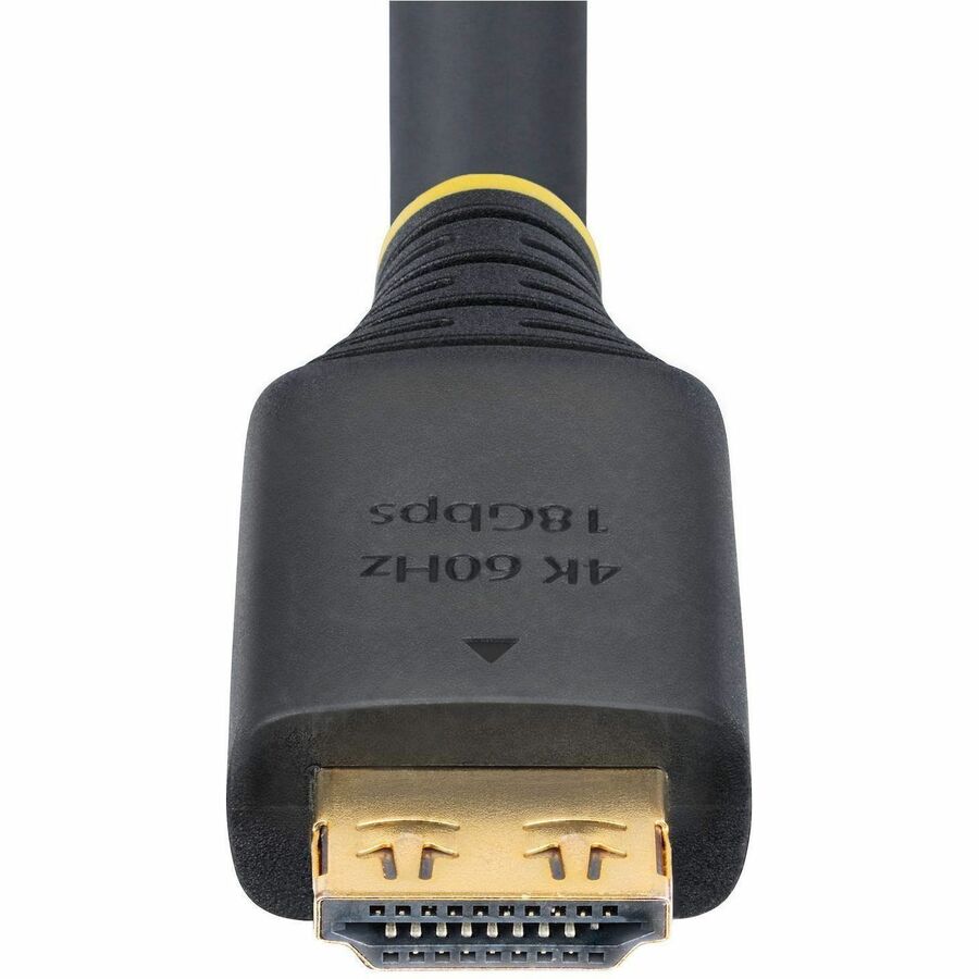 StarTech.com 20ft (6m) Active High Speed HDMI Cable with Gripping Connectors, 4K 60Hz/1440p 144Hz 18Gbps, UHD HDMI 2.0 Cord, TPE Jacket — HDMI2-CABLE-GRIP-20F