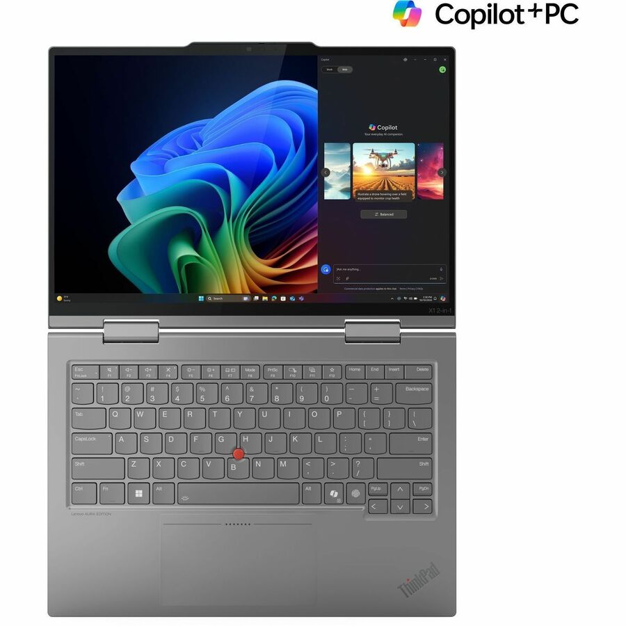 Lenovo Thinkpad X1 Gen 10 21NU0034US 14" Touchscreen Convertible Copilot+ PC 2 in 1 Notebook - WUXGA - Intel Core Ultra 5 226V - Intel Evo Platform - 16 GB - 512 GB SSD - English Keyboard - Gray — 21NU0034US