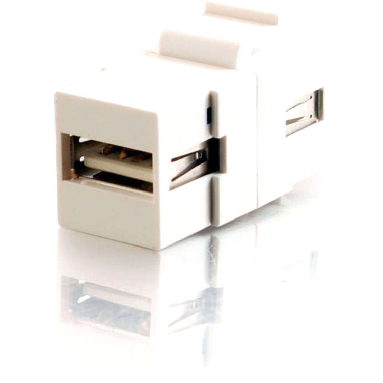 C2G Snap-In USB A/A Female Keystone Insert Module - White — 28748