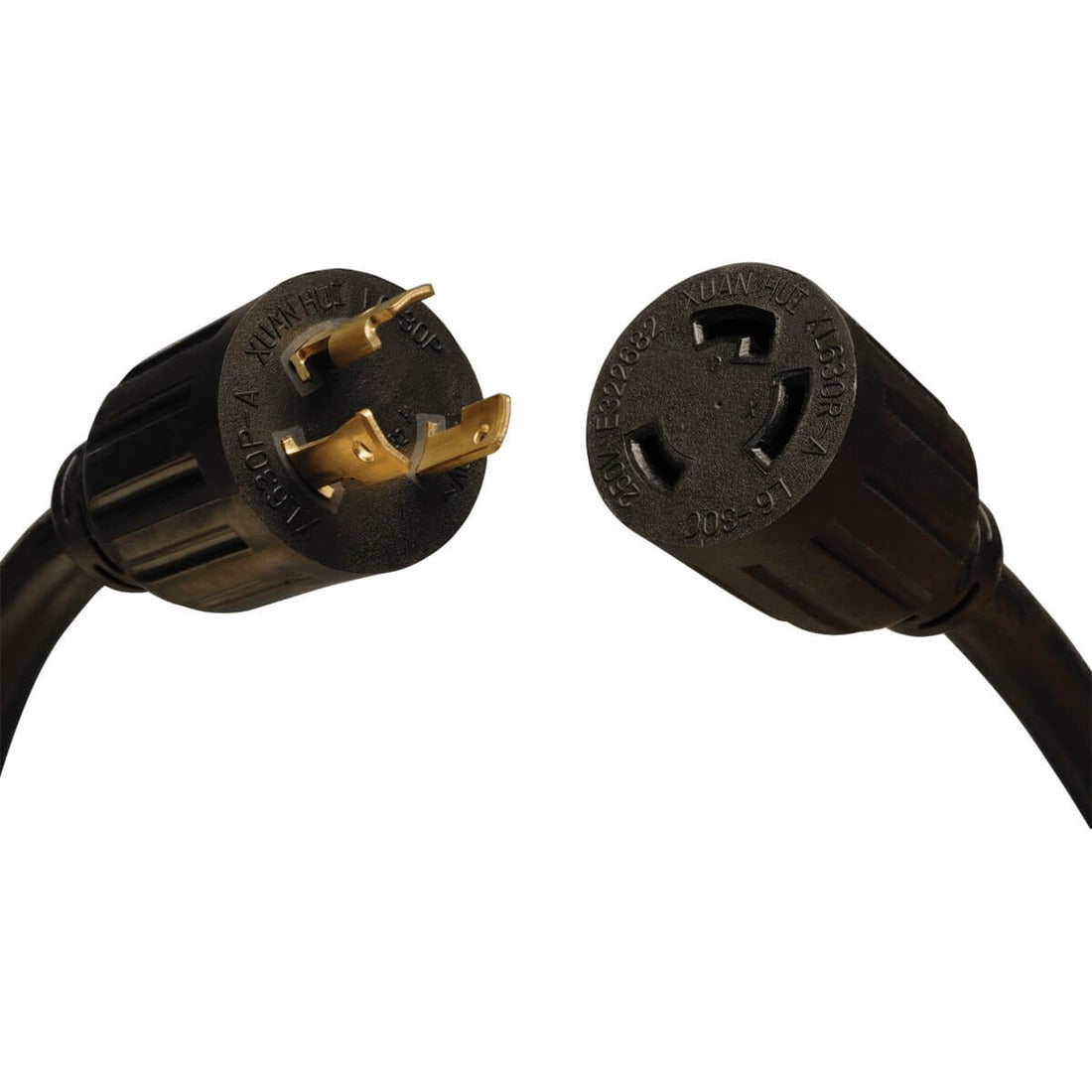 Eaton Tripp Lite Series Power Extension Cord, NEMA L6-30P to NEMA L6-30R - Heavy-Duty, 30A, 250V, 10 AWG, 8 ft. (2.43 m), Black — P041-008