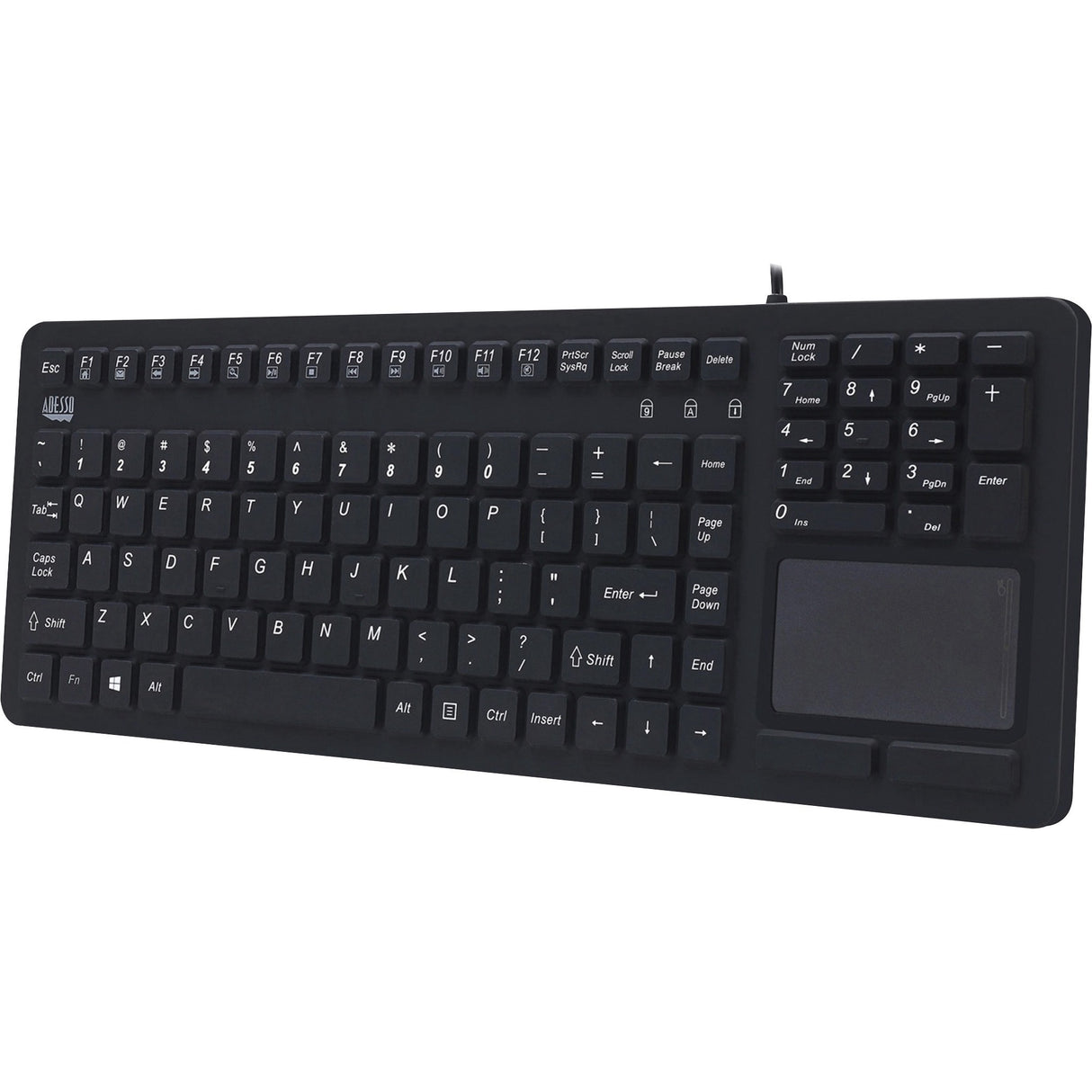 Adesso Antimicrobial Waterproof Touchpad Keyboard — AKB-270UB