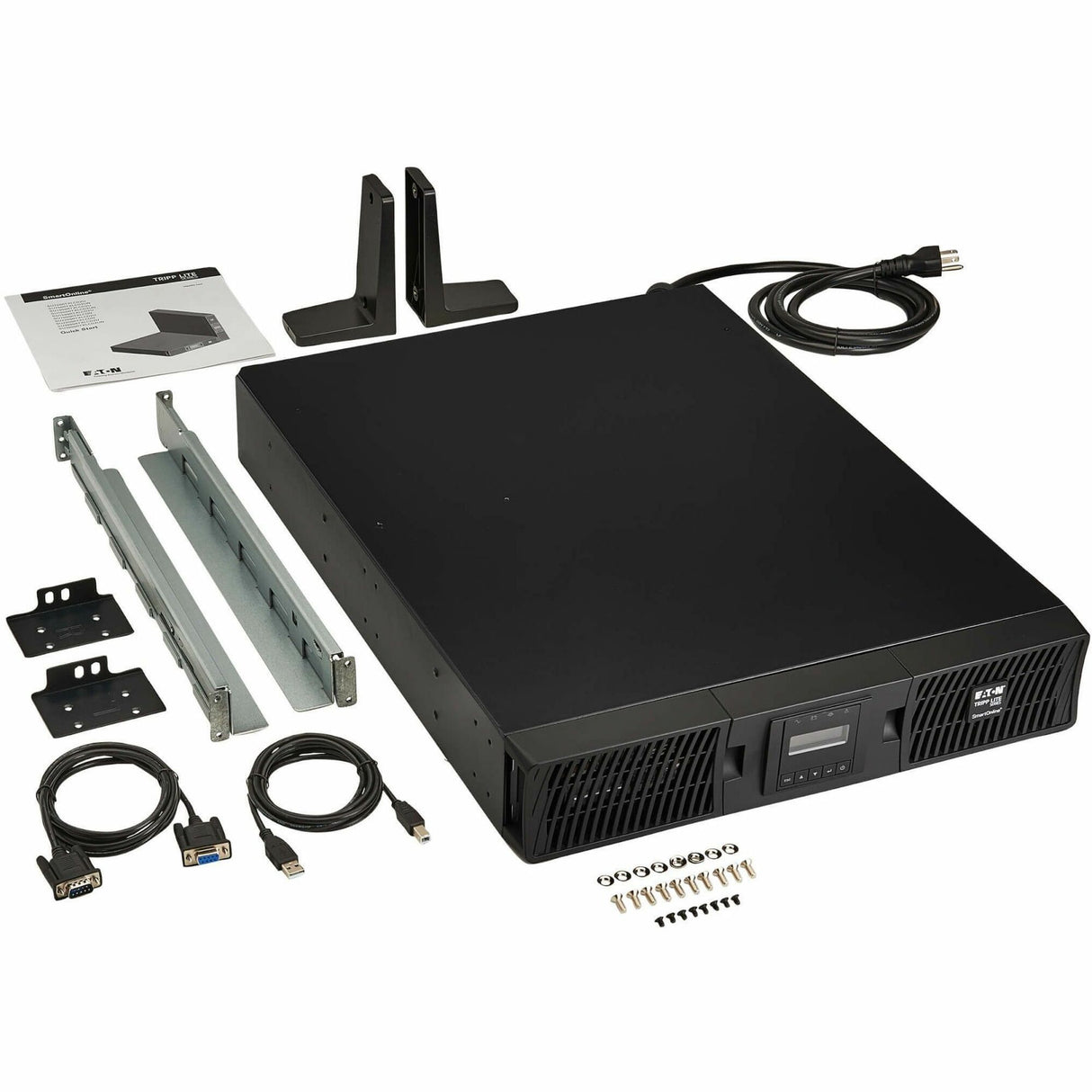 Eaton Tripp Lite Series SmartOnline 2000VA 1800W 120V Double-Conversion Sine Wave UPS - 7 Outlets, Extended Run, Network Card Option, LCD, USB, DB9, 2U Rack/Tower — SU2200RTXLCD2U