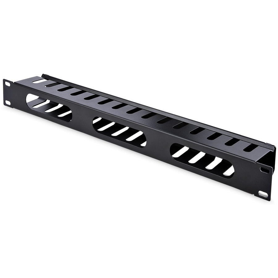 StarTech.com 1U Horizontal Finger Duct Rack Cable Management Panel with Cover — CMDUCT1UX