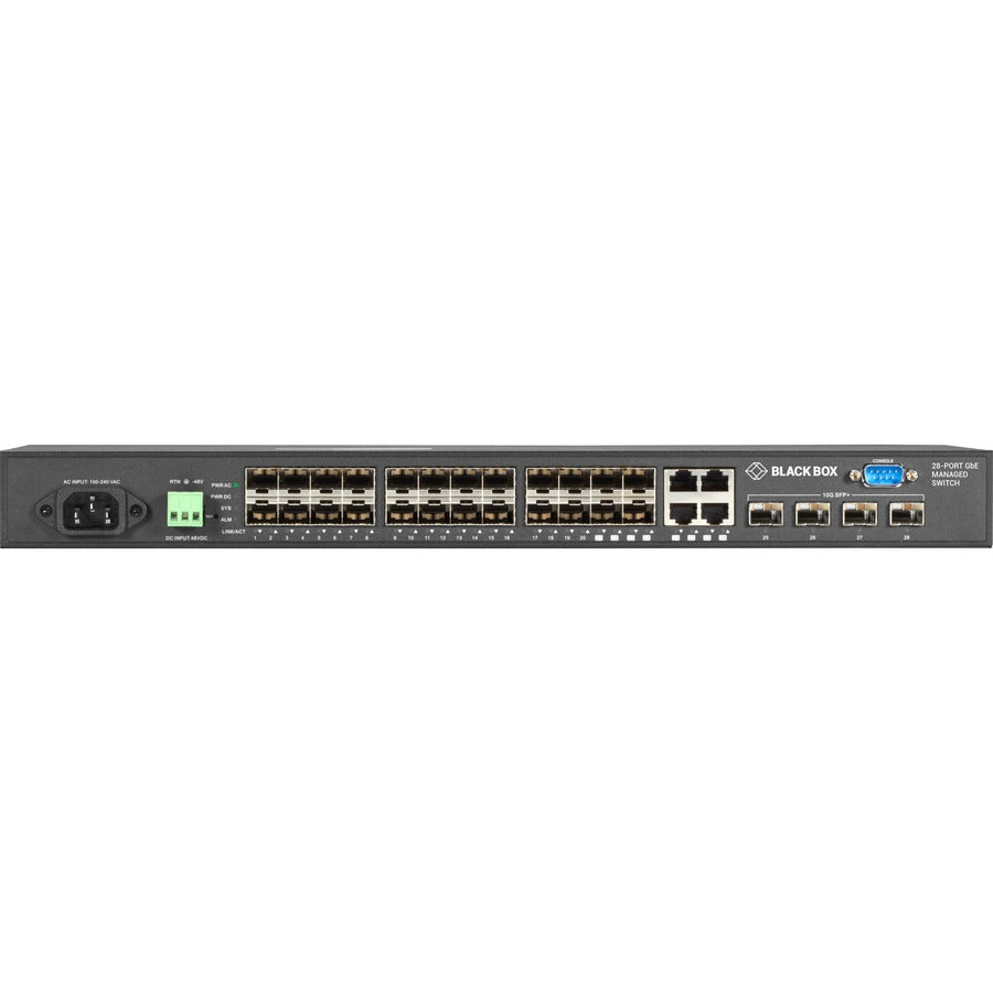 Black Box Gigabit Managed Ethernet SFP Fiber Switch - 28-Port — LGB5128A-R2