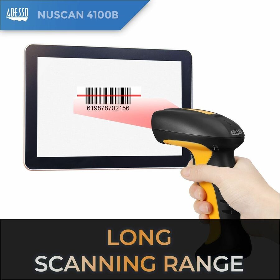 Adesso NuScan 4100B Bluetooth Antimicrobial Waterproof CCD Barcode Scanner — NUSCAN 4100B