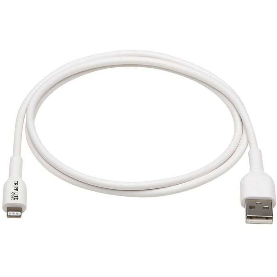 Eaton Tripp Lite Series Safe-IT USB-A to Lightning Sync/Charge Antibacterial Cable (M/M), MFi Certified, White, 1 m (3.3 ft.) — M100AB-01M-WH