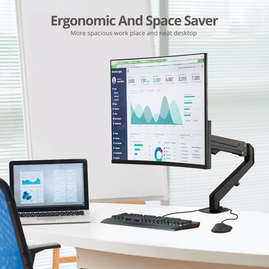 SIIG Single Gas Spring C-Clamp Monitor Desk Mount - 17" to 27" — CE-MT3311-S1