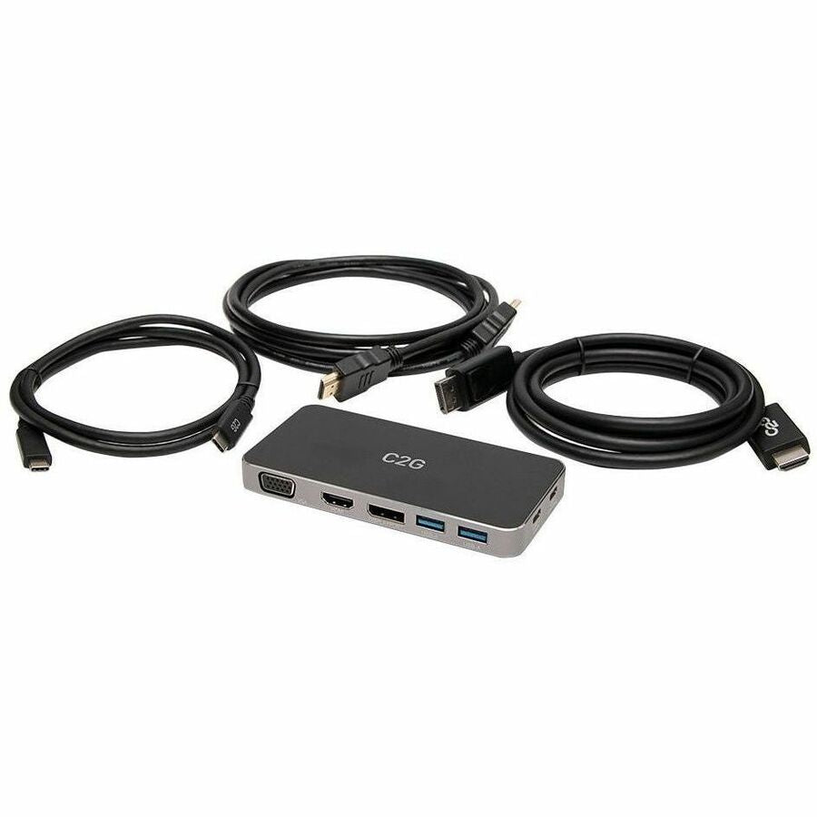 C2G Dual Monitor Docking Station Kit - Includes USB C Docking Station, 6ft HDMI Cable, and HDMI to DP Cables — C2G54477