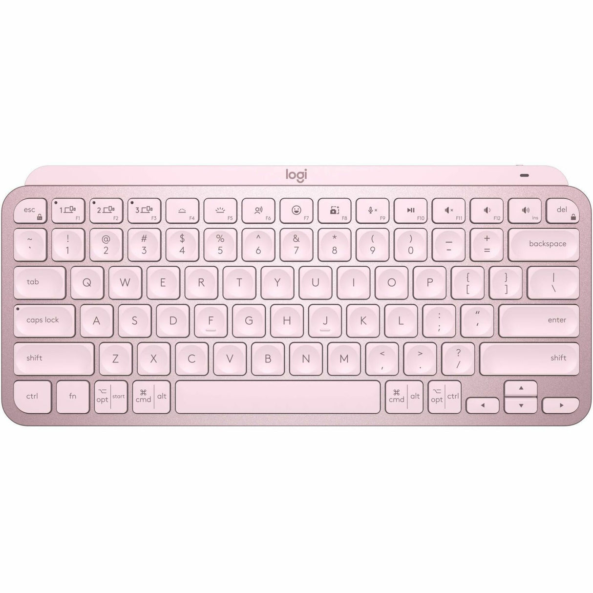 Logitech MX Keys Mini Minimalist Wireless Illuminated Keyboard, Compact, Bluetooth, USB-C - Rose — 920-010474