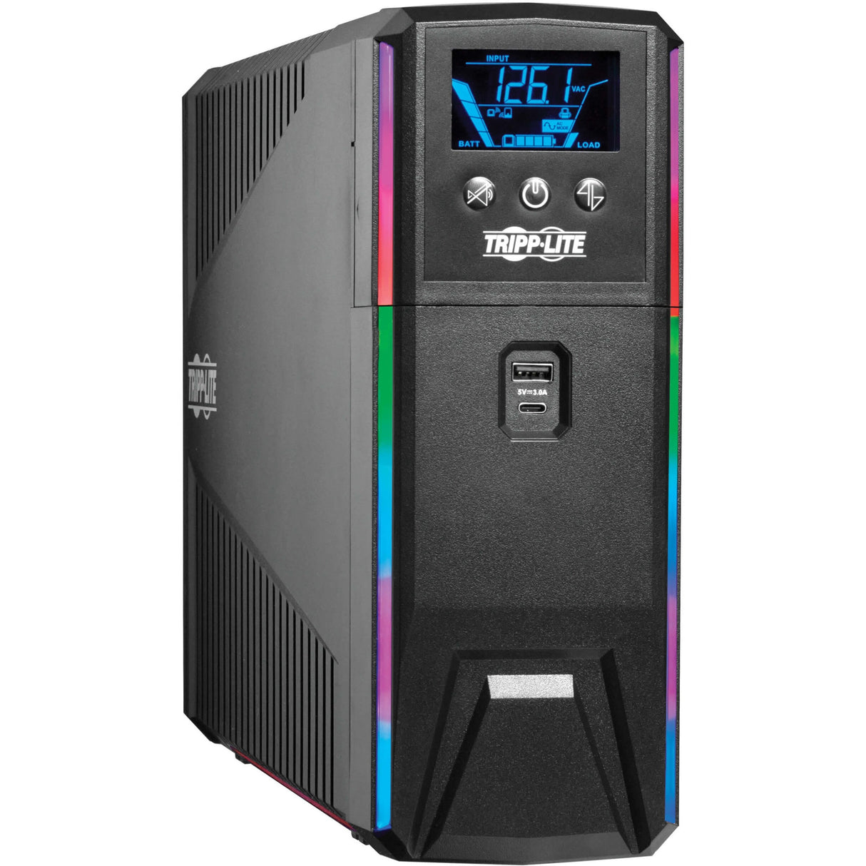 Eaton Tripp Lite Series 1200VA 720W 120V Pure Sine Wave Gaming UPS Battery Backup - LCD, AVR, RGB LEDs, USB Charging, Power Saving — SMART1200PSGLCD