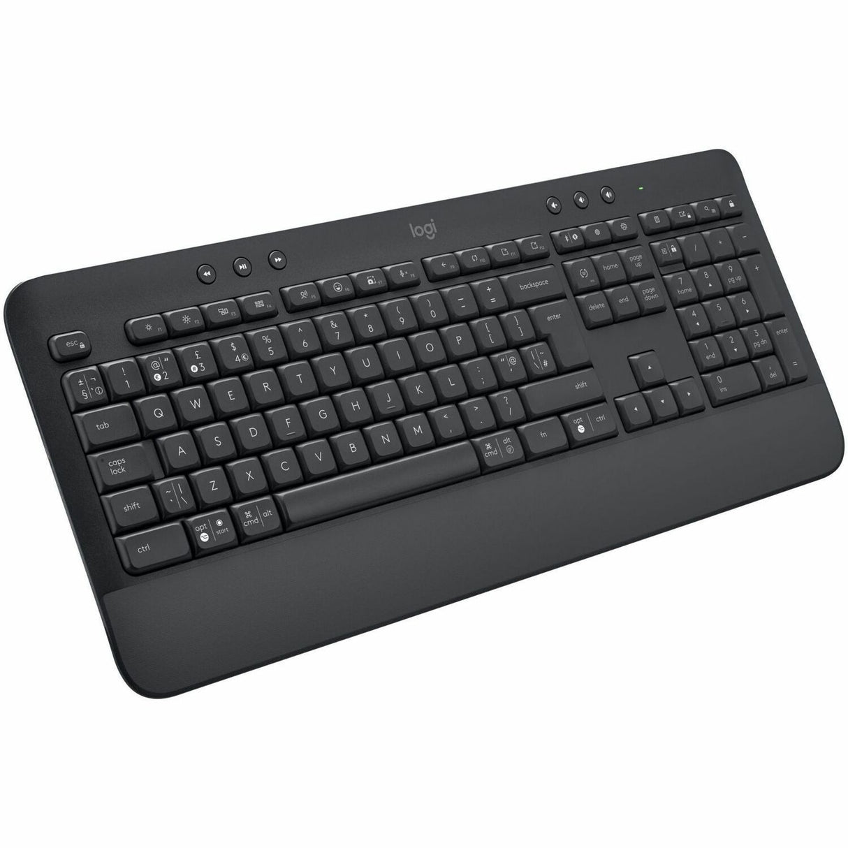 Logitech Signature K650 Comfort Full-Size Wireless Keyboard with Wrist Rest, BLE Bluetooth or Logi Bolt, Graphite — 920-010908