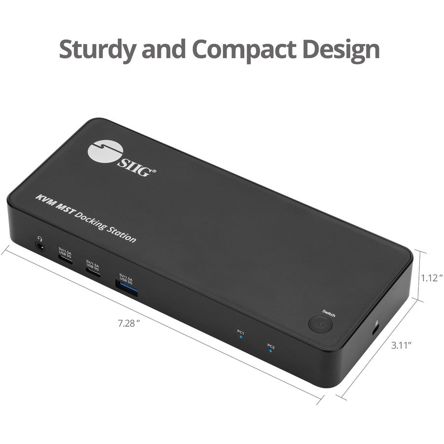 SIIG Dual Host USB-C KVM MST Docking Station — CE-DK0111-S1