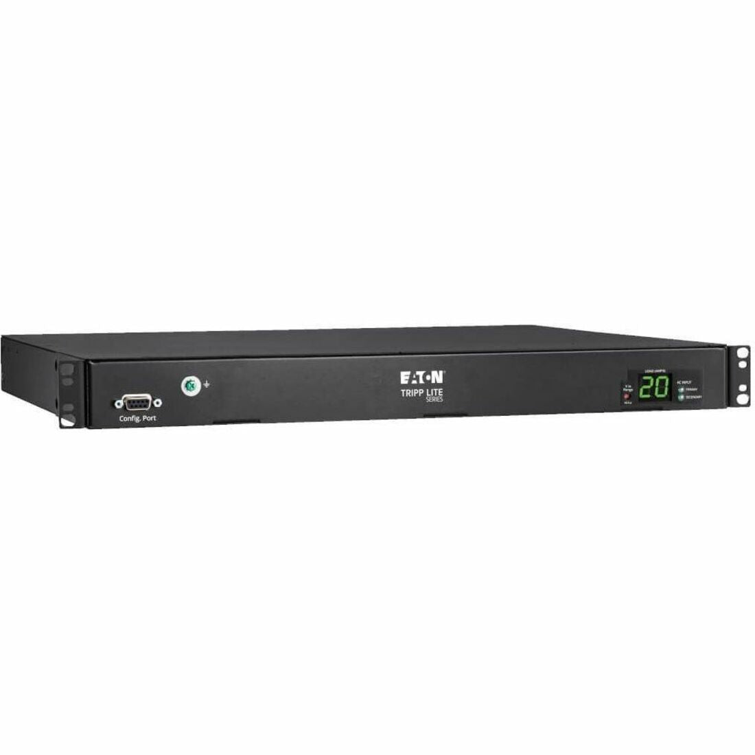Eaton Tripp Lite Series 3.8kW 200-240V Single-Phase ATS/Local Metered PDU - 8 C13 and 2 C19 Outlets, Dual C20 Inlets, 12 ft. Cords, 1U, TAA — PDUMH20HVATS