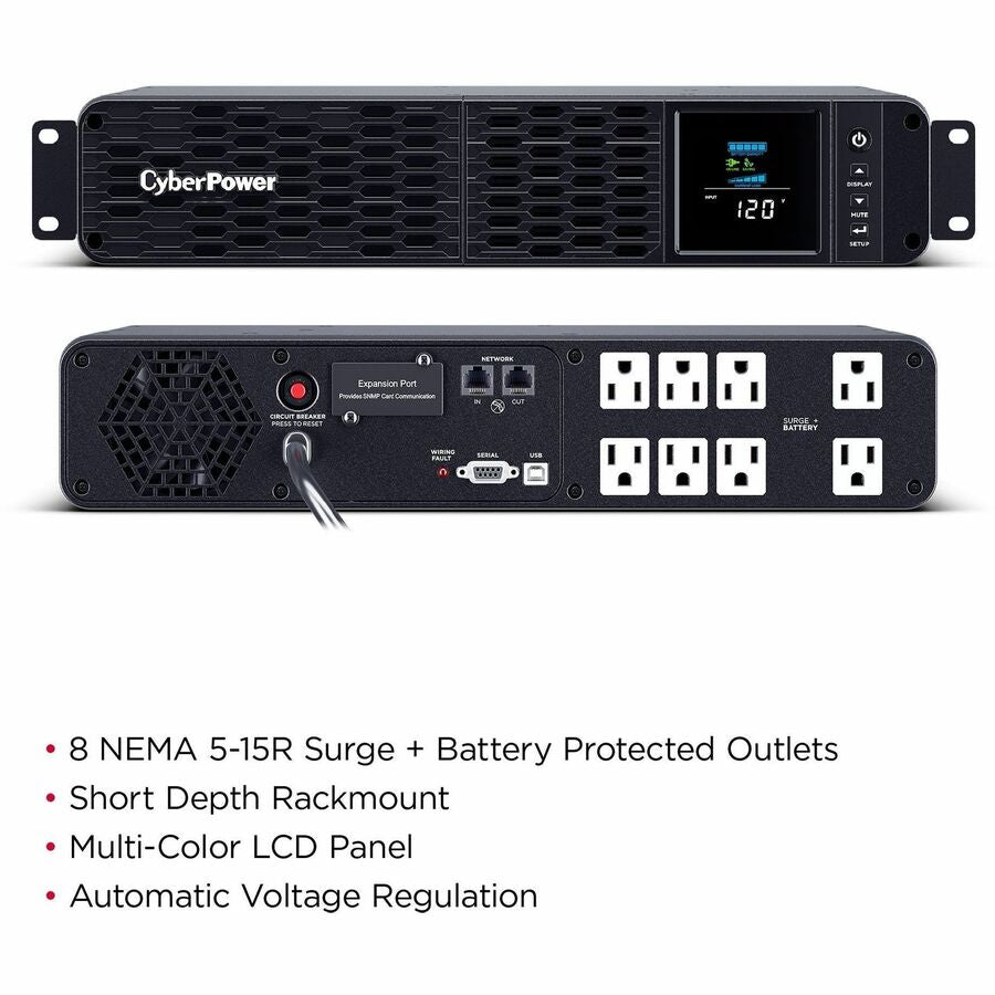 CyberPower CP1500PFCRM2U PFC Sinewave UPS Systems — CP1500PFCRM2U