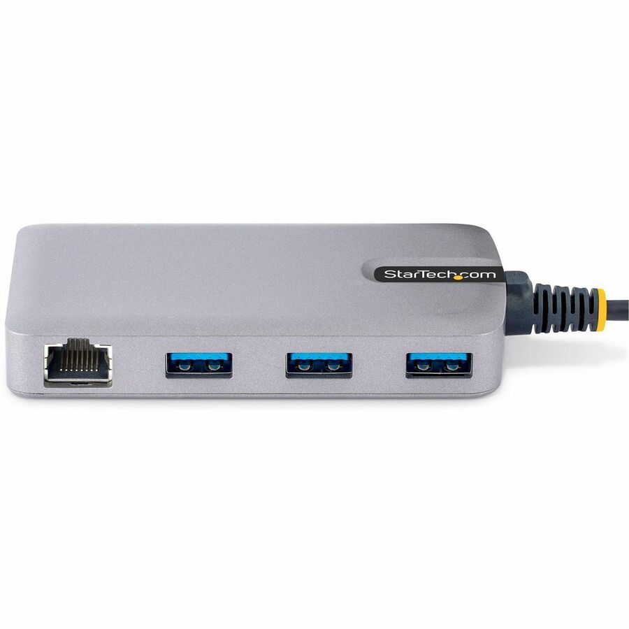 StarTech.com 3-Port USB Hub with Ethernet, USB-A Ports, Gigabit Ethernet/GbE, 5Gbps, Bus-Powered, 1ft/30cm Cable, Portable Laptop USB Hub — 5G3AGBB-USB-A-HUB