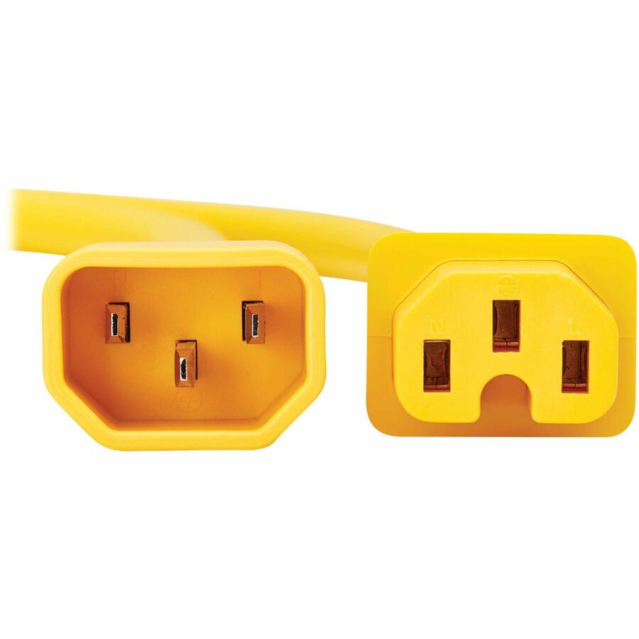 Eaton Tripp Lite Series Power Cord C14 to C15 - Heavy-Duty, 15A, 250V, 14 AWG, 10 ft. (3.1 m), Yellow — P018-010-AYW