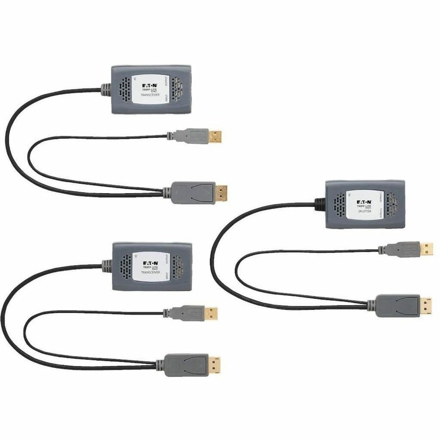 Eaton Tripp Lite Series 2-Port DisplayPort over Cat6 Extender Kit, Pigtail Transmitter/2x Receivers, 4K 60 Hz, HDR, 4:4:4, 230 ft. (70.1 m), TAA — B127U-002-PDPD2