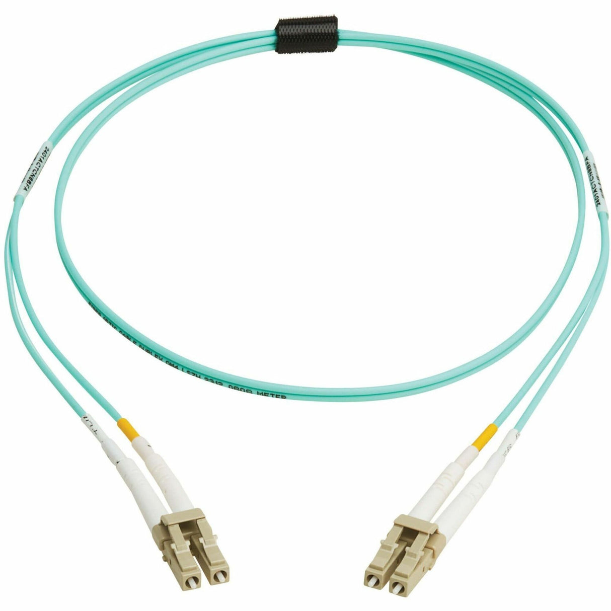Eaton Tripp Lite Series 10Gb/40Gb/100Gb Duplex Multimode 50/125 OM4 LSZH Fiber Patch Cable (LC/LC), Aqua, 1M (3.3 ft.), TAA — N820-01M-OM4TAA