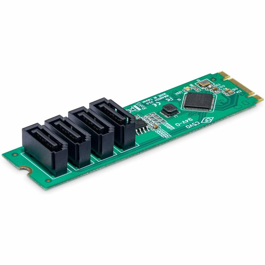StarTech.com 4-Port M.2 to SATA Adapter Card, M.2 PCIe 3.0 to SATA HDD/SSD Expansion Card for Windows/macOS/Linux — 4P-SATA-M2-ADAPTER