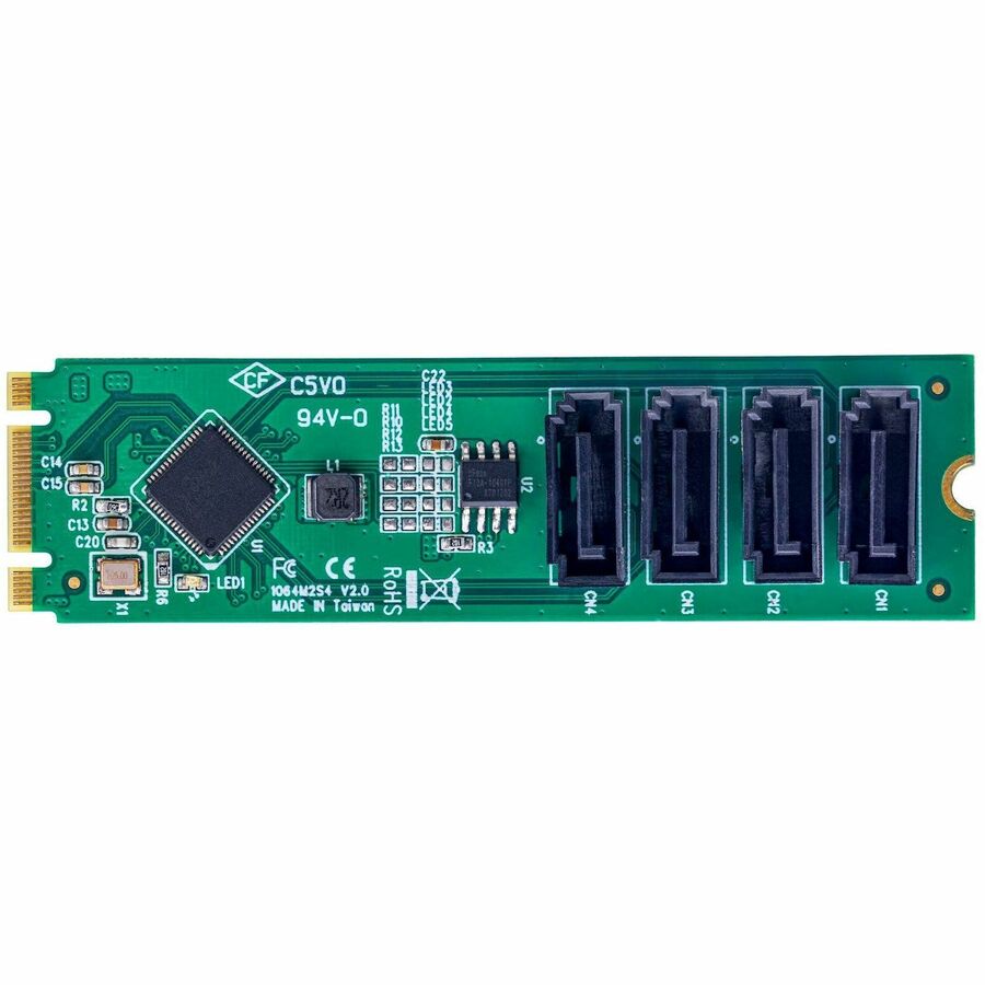 StarTech.com 4-Port M.2 to SATA Adapter Card, M.2 PCIe 3.0 to SATA HDD/SSD Expansion Card for Windows/macOS/Linux — 4P-SATA-M2-ADAPTER