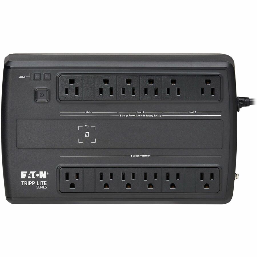 Eaton Tripp Lite Series 750VA 450W 120V Line-Interactive Cloud-Connected UPS with Remote Monitoring, 12 NEMA 5-15R Outlets (6 Surge + 6 Surge and Battery Backup), 5-15P Plug, Desktop — AVR750UNC