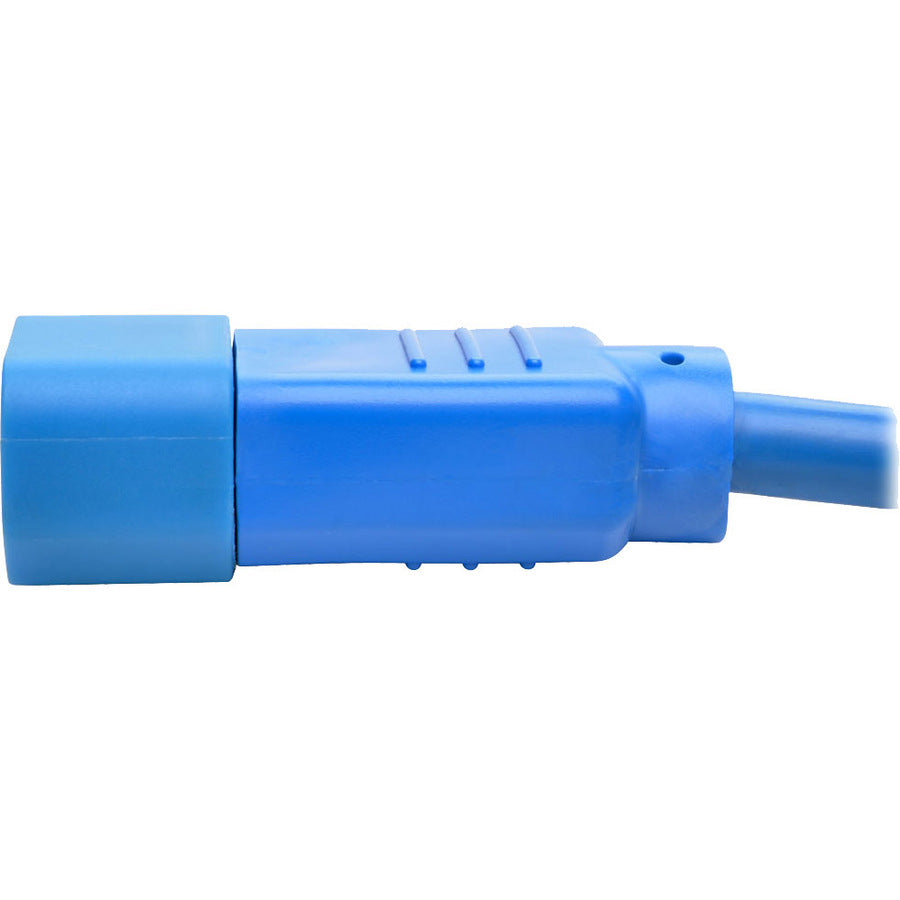 Eaton Tripp Lite Series Power Cord C14 to C15 - Heavy-Duty, 15A, 250V, 14 AWG, 3 ft. (0.91 m), Blue — P018-003-ABL